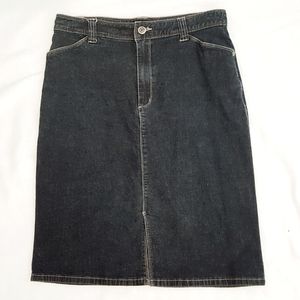 Vtg Dark Denim pencil jean skirt w pockets!
